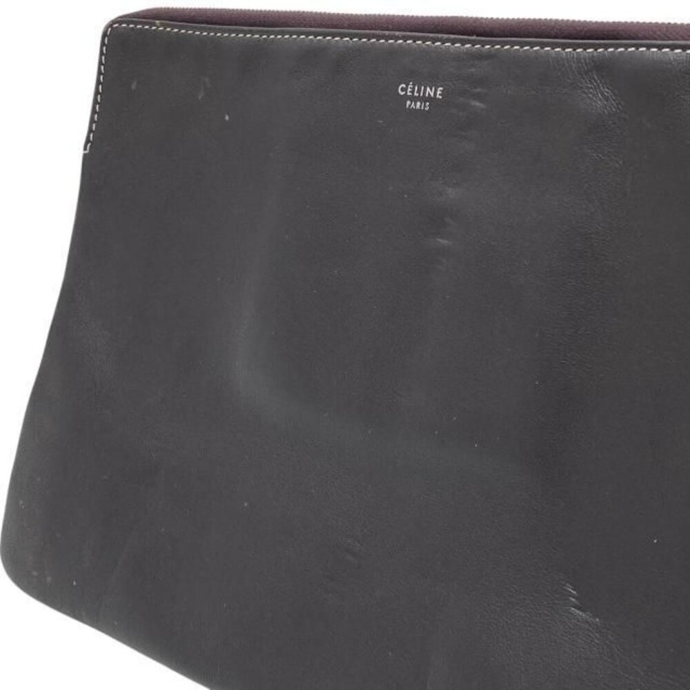 Celine Clutch Pochette Second Bag Check Dark Brown Bicolor - Picture 8 of 9